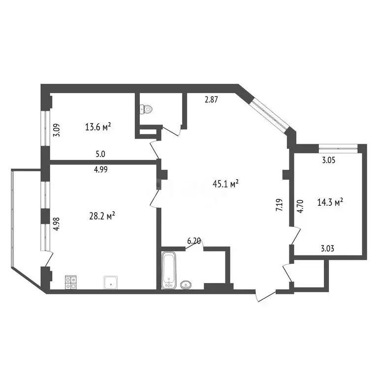 3-комнатная квартира: Белгород, Октябрьская улица, 61 (112.8 м) - Фото 1