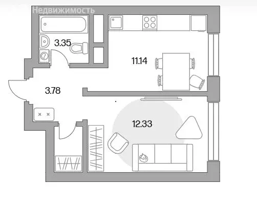 1-комнатная квартира: Красногорск, жилой комплекс Ильинойс, к1 (35 м) - Фото 1