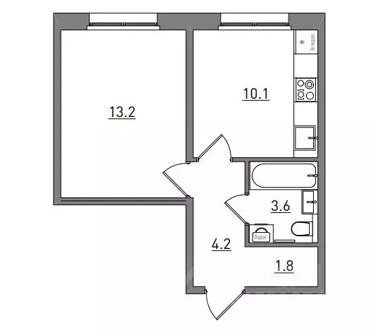 1-к кв. Кировская область, Киров ул. Чистопрудненская, 13А (32.9 м) - Фото 1