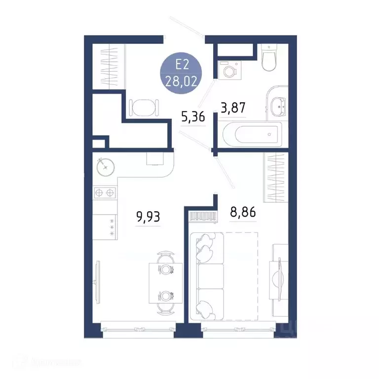 1-к кв. Рязанская область, Рязанский муниципальный округ, с. Дядьково ... - Фото 2