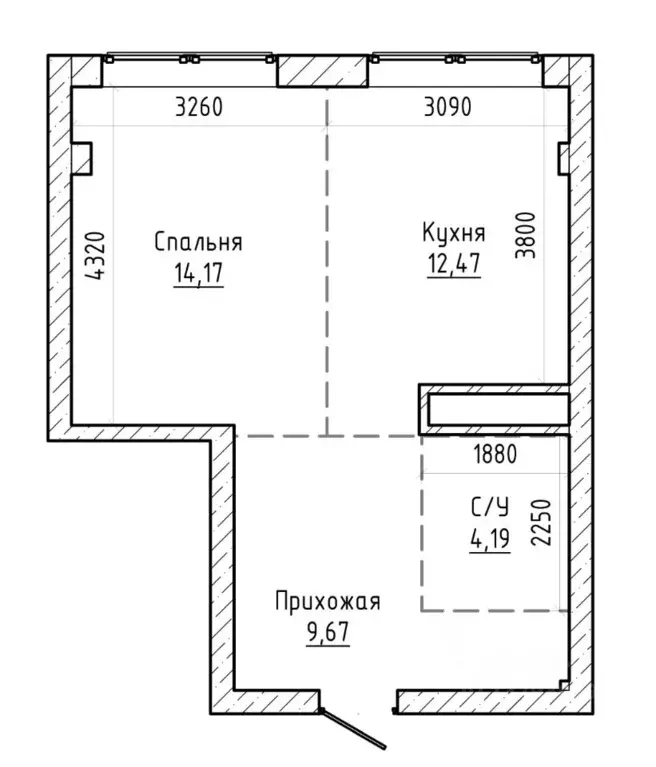 1-к кв. Кабардино-Балкария, Нальчик ул. Атажукина, 153 (40.58 м) - Фото 2