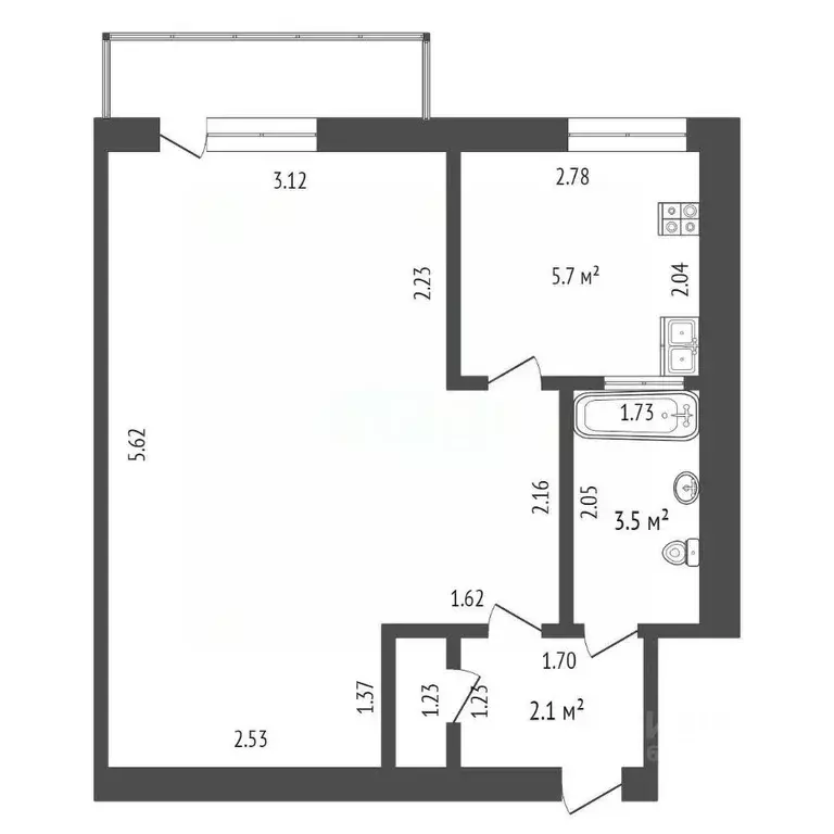 1-к кв. Севастополь ул. 1-я Бастионная, 4А (30.7 м) - Фото 1