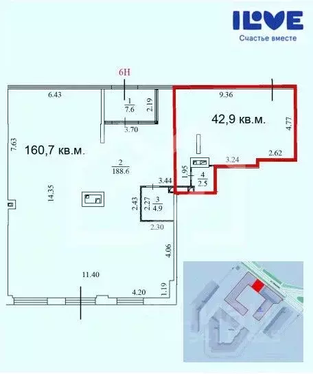 Помещение свободного назначения в Москва ул. Годовикова, 11к2 (43 м) - Фото 1