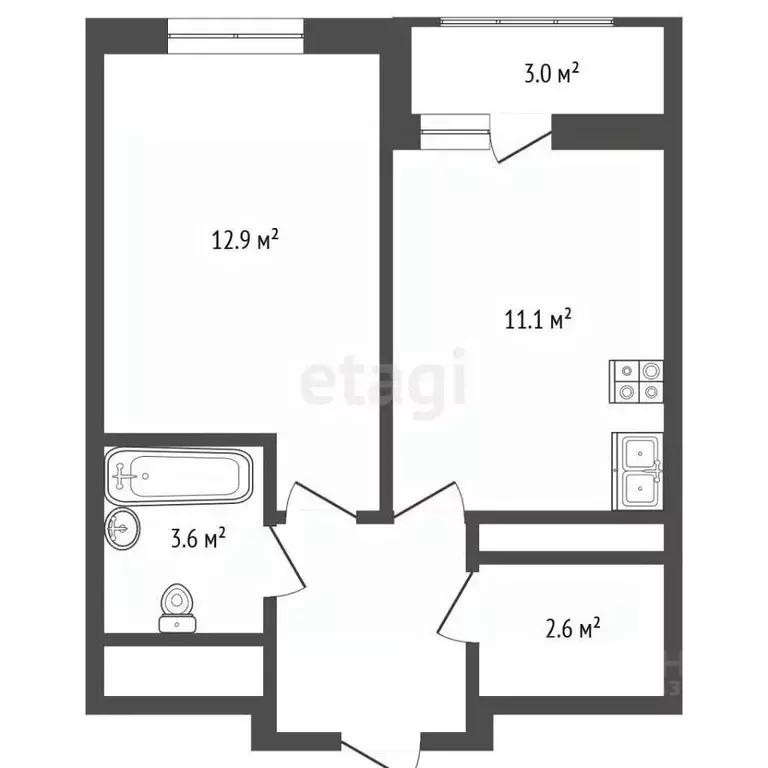 1-к кв. Московская область, Балашиха Железнодорожный мкр, просп. ... - Фото 2