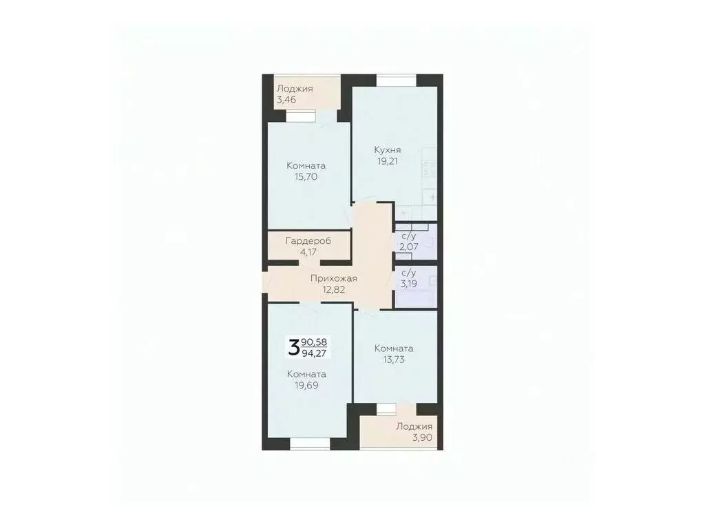 3-к кв. Орловская область, Орел ул. Панчука, 83Б (94.27 м) - Фото 0