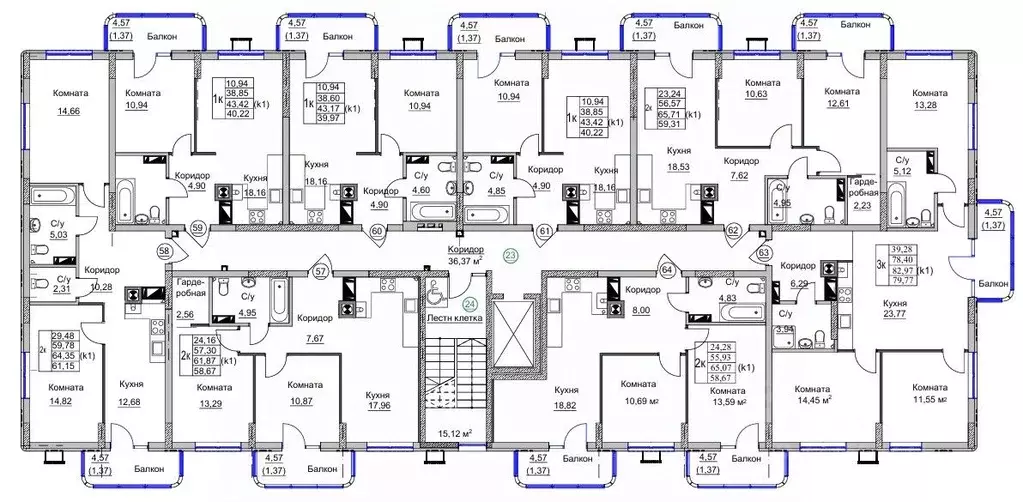 2-к кв. Калининградская область, Калининград Теодор Кроне жилой ... - Фото 2