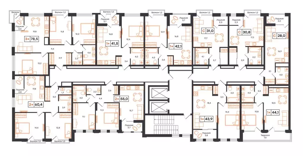 Квартира-студия: Тюмень, ЖК UNO (31 м) - Фото 1