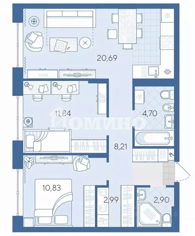 2-к кв. Тюменская область, Тюмень ул. Алексея Сергиенко, 9 (60.6 м) - Фото 2