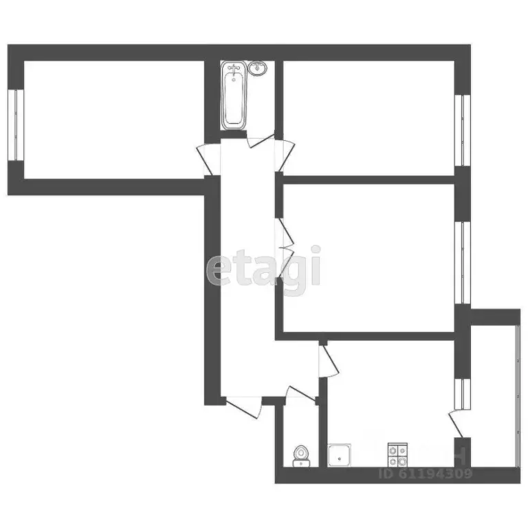 3-к кв. Мордовия, Саранск ул. Победы, 24А (86.9 м) - Фото 1