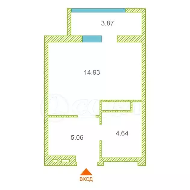 Квартира-студия: Дударева, улица Сергея Джанбровского, 3 (24.6 м) - Фото 0