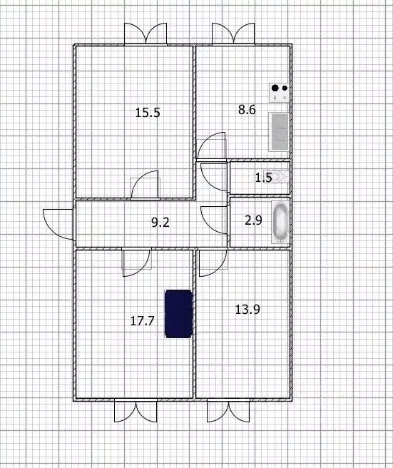 3-к кв. Башкортостан, Уфа просп. Октября, 7 (69.3 м) - Фото 1