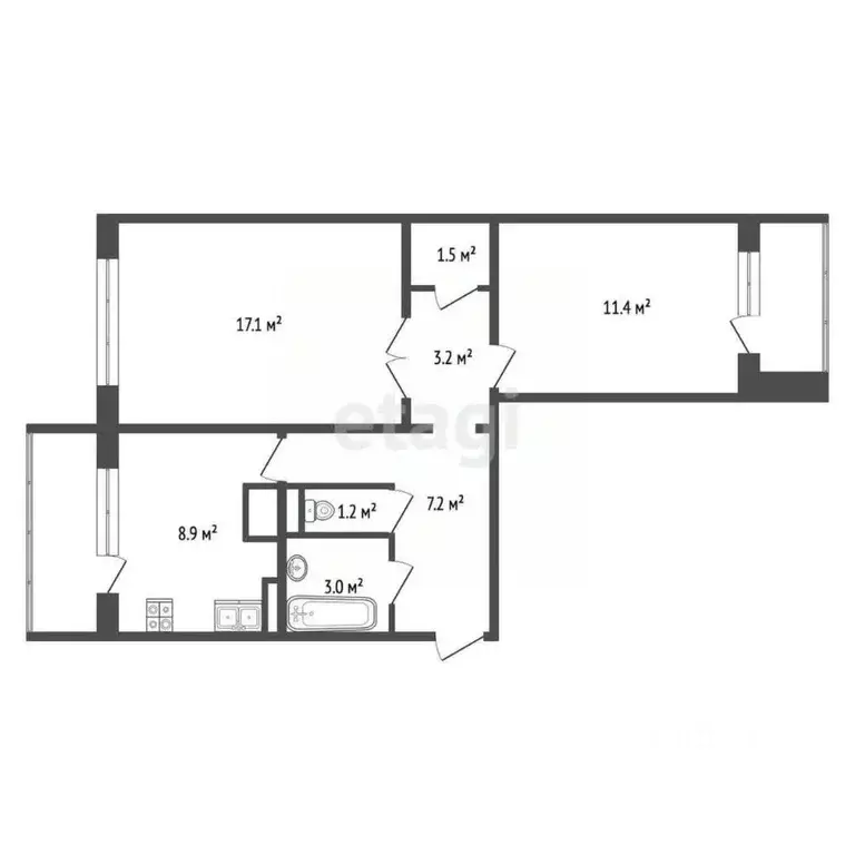 2-к кв. Смоленская область, Смоленск ул. Ударников, 32 (52.0 м) - Фото 0