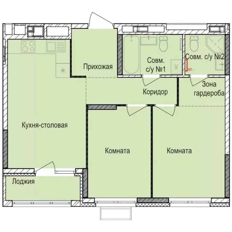 2-к кв. Удмуртия, Ижевск Автопроизводство жилрайон, Норвежский Лес ... - Фото 0