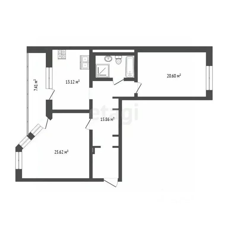2-к кв. Тюменская область, Тюмень ул. Чернышевского, 2а (87.1 м) - Фото 2