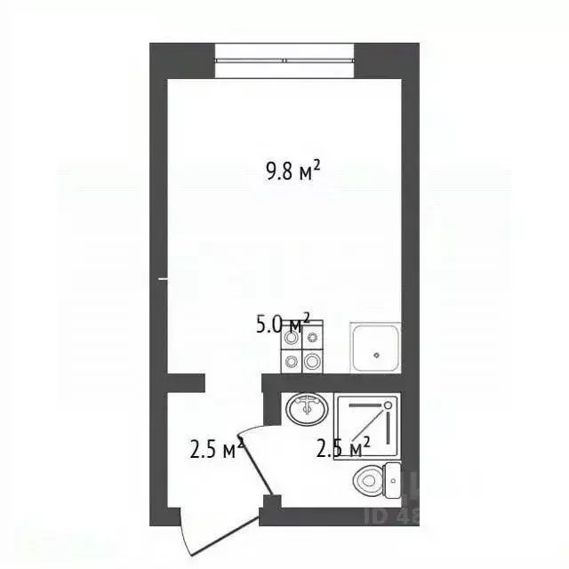 Студия Москва Амурская ул., 2Ак1 (20.0 м) - Фото 2