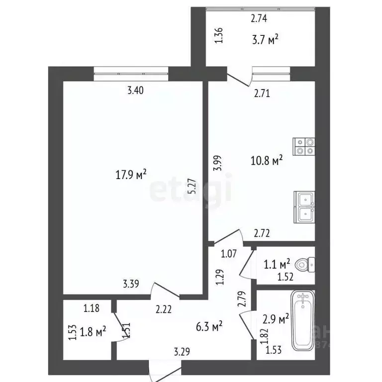 1-к кв. Орловская область, Орел бул. Молодежи, 20 (41.4 м) - Фото 1