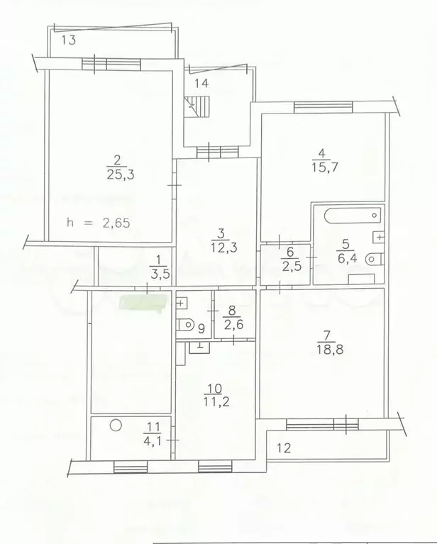 3-к. квартира, 130 м, 10/10 эт. - Фото 0