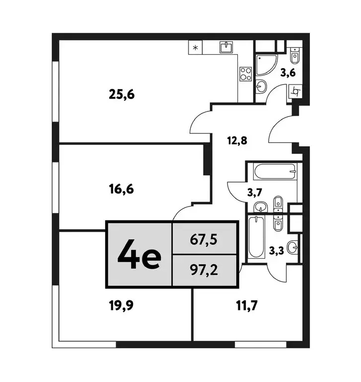 4-комнатная квартира: Москва, Фестивальная улица, 15к5 (97.2 м) - Фото 0