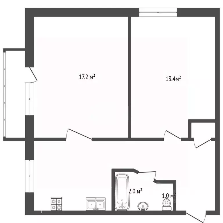 2-к кв. Севастополь ул. Меньшикова, 25 (39.9 м) - Фото 2