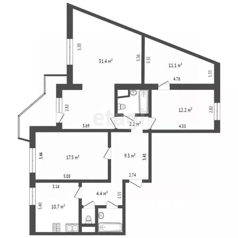 4-к кв. Московская область, Мытищи ул. Колпакова, 40к3 (106.3 м) - Фото 1