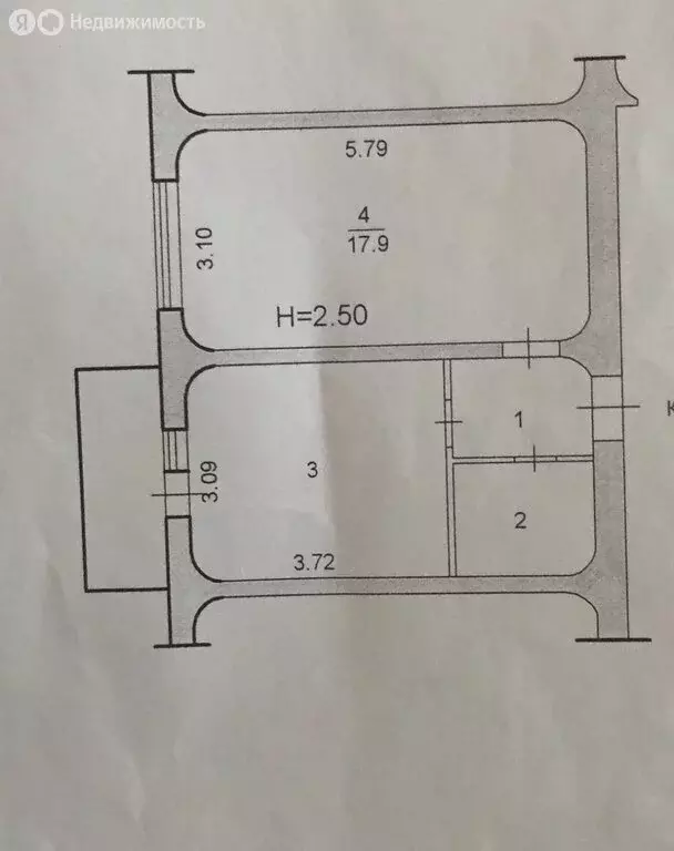 1-комнатная квартира: Волжский, улица имени Генерала Карбышева, 114 ... - Фото 2