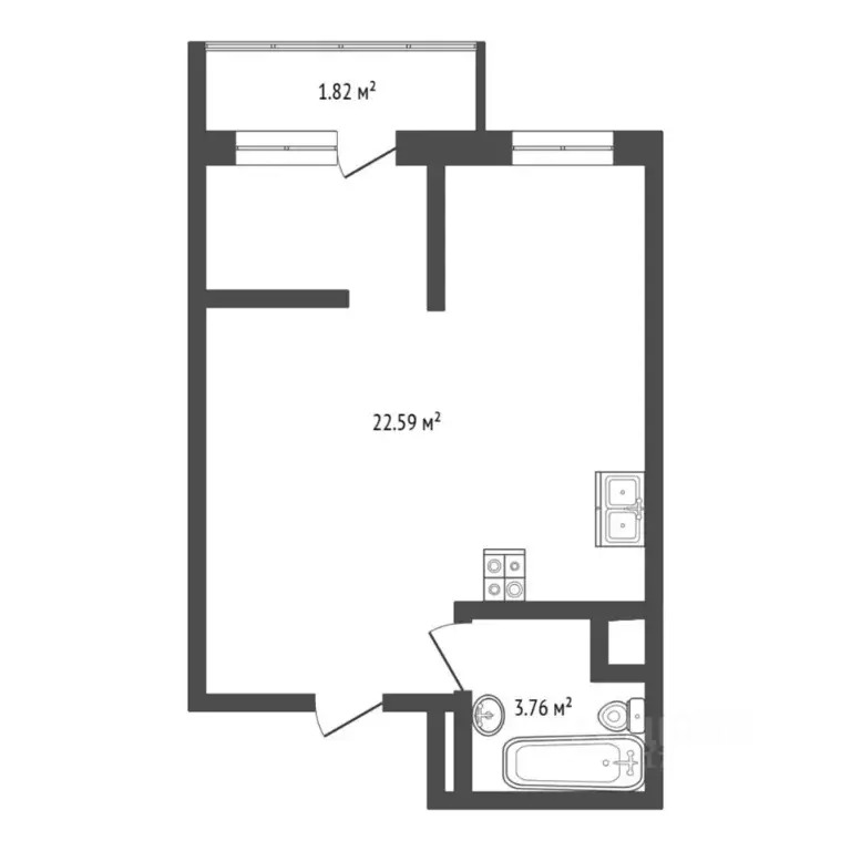 Студия Тюменская область, Тюменский муниципальный округ, д. Патрушева ... - Фото 2