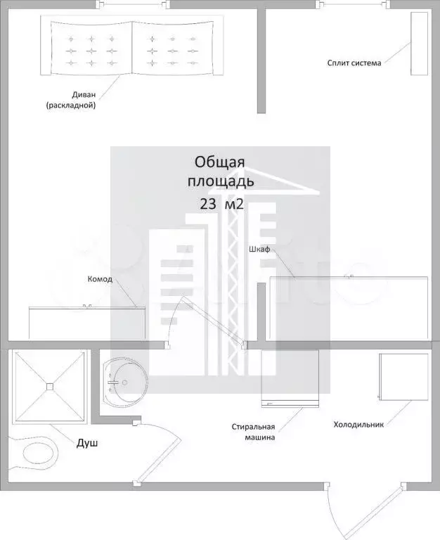 1-к. квартира, 23,1 м, 5/5 эт. - Фото 0