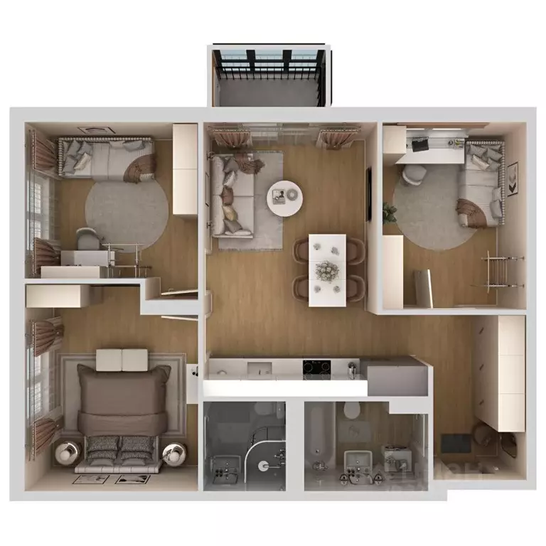 4-к кв. Пермский край, Пермь ул. 3-я Нейвинская, 5 (68.4 м) - Фото 2