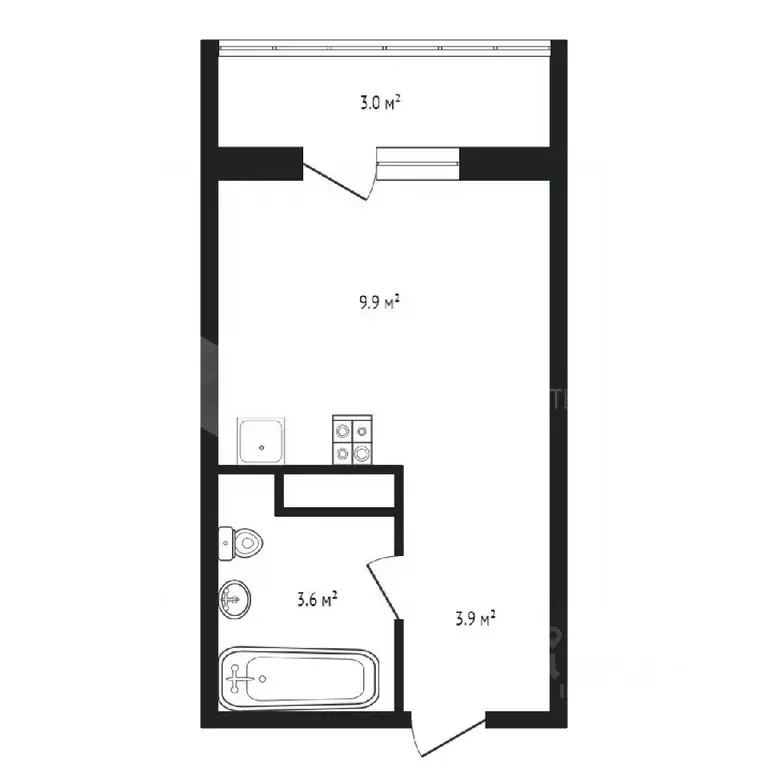 Студия Тюменская область, Тюмень Интернациональная ул., 199 (24.3 м) - Фото 0