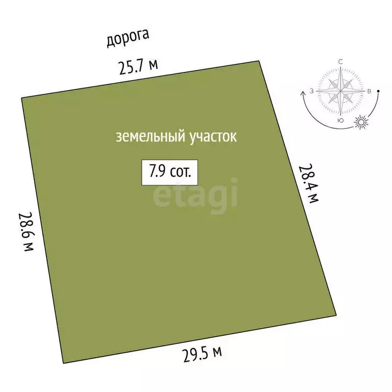 Участок в Тюменский район, СНТ Нива, Овощная улица (7.87 м) - Фото 0