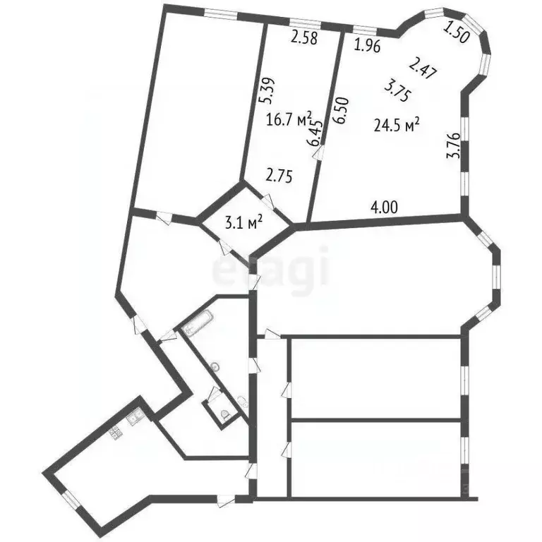 Комната Санкт-Петербург Кронверкская ул., 17/1 (42.0 м) - Фото 2