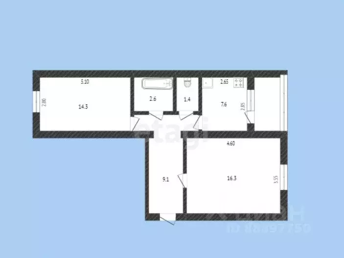 2-к кв. Карачаево-Черкесия, Черкесск Парковая ул., 21 (51.3 м) - Фото 1