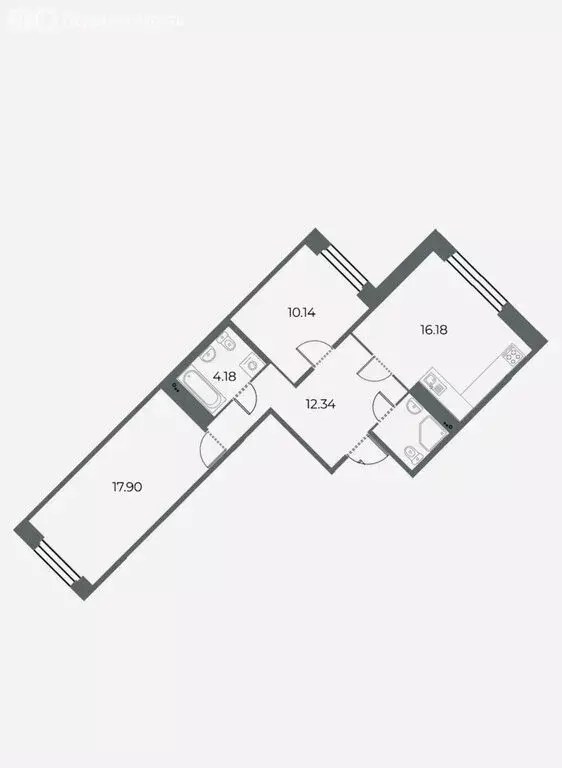 2-комнатная квартира: Санкт-Петербург, улица Маршала Захарова, 10 (64 ... - Фото 1