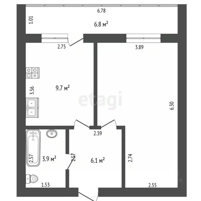 1-к кв. Мордовия, Саранск Республиканская ул., 40А (40.6 м) - Фото 0