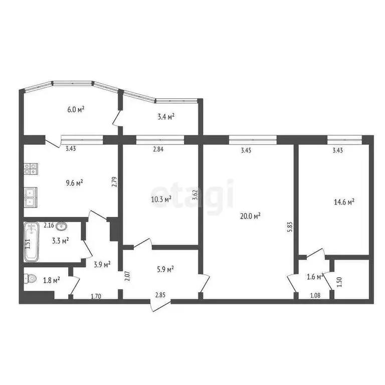 3-комнатная квартира: Якутск, улица Бестужева-Марлинского, 12 (75 м) - Фото 0