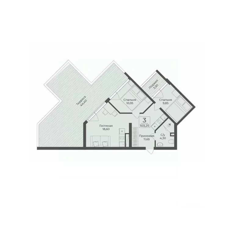 3-к кв. Крым, Саки Апартаментов Тамерун комплекс,  (103.25 м) - Фото 1