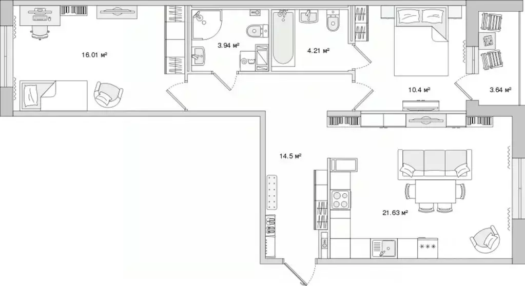 2-к кв. Санкт-Петербург Белоостровская ул., 10к2 (74.33 м) - Фото 0