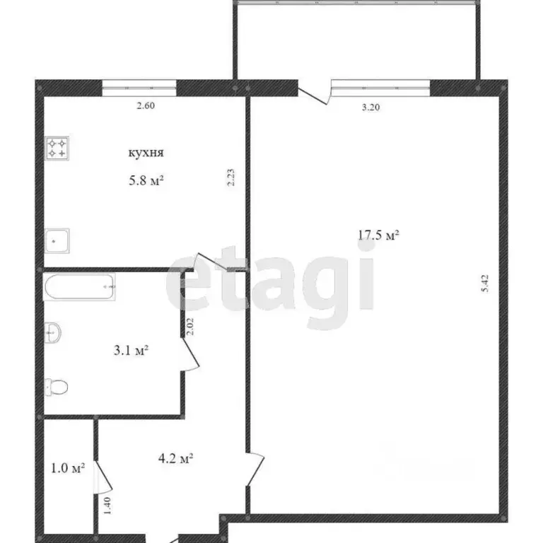 1-к кв. Тюменская область, Ишим ул. Чехова (31.0 м) - Фото 1