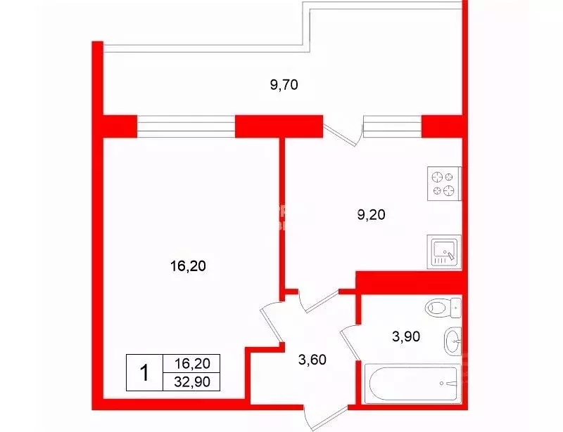1-к кв. Санкт-Петербург Московский просп., 183-185 (32.9 м) - Фото 2