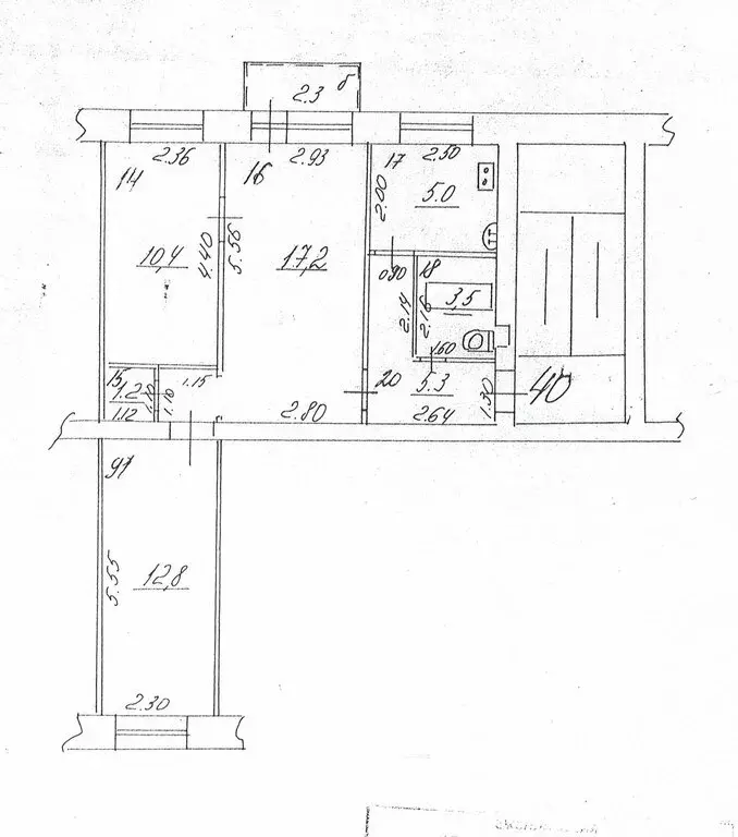 3-комнатная квартира: Самара, посёлок Мехзавод, 12-й квартал, 5 (55.4 ... - Фото 1