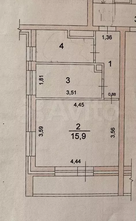 1-к. квартира, 33 м, 1/3 эт. - Фото 0