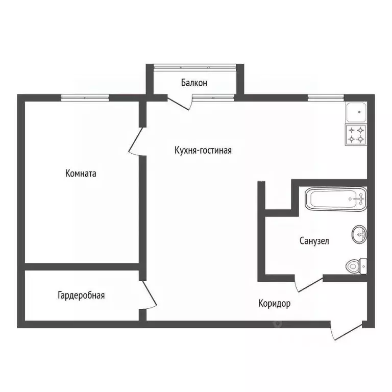 2-к кв. Башкортостан, Уфа ул. Ленина, 31/33 (44.4 м) - Фото 2
