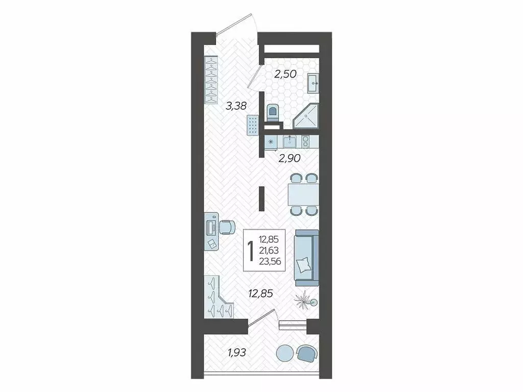 Квартира-студия: Сочи, микрорайон Бытха, Ясногорская улица, 16/2к5 ... - Фото 1