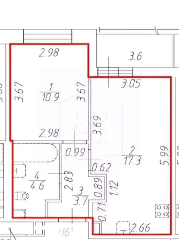 1-к кв. Санкт-Петербург Дальневосточный просп., 19к1 (36.5 м) - Фото 2