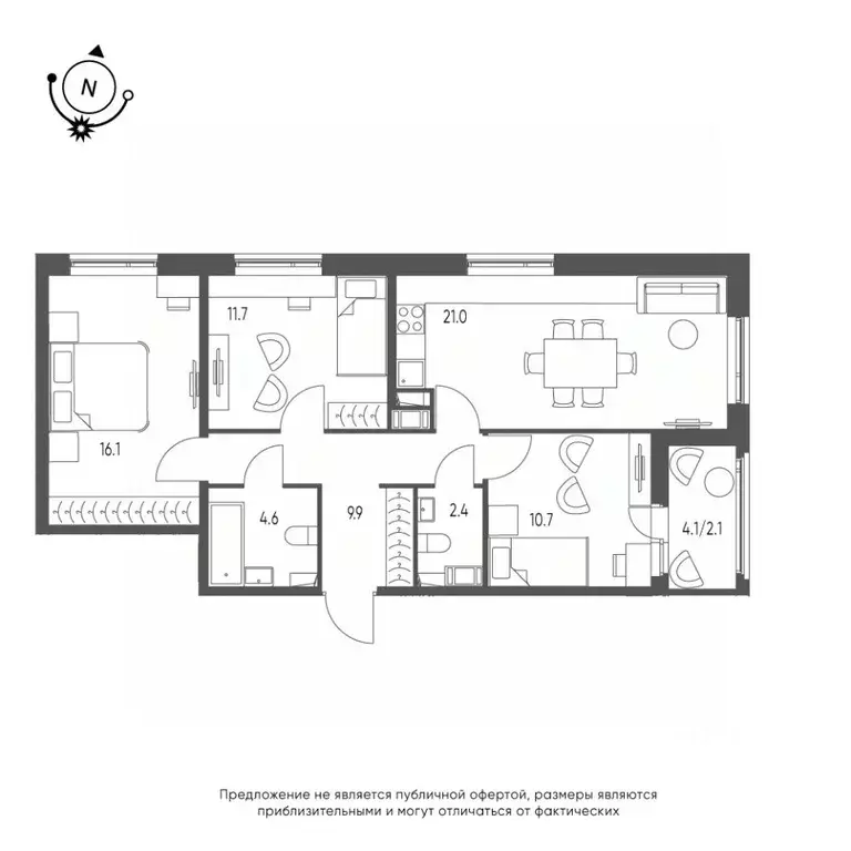 3-к кв. Омская область, Омск Зеленая река мкр, 5 (78.5 м) - Фото 0