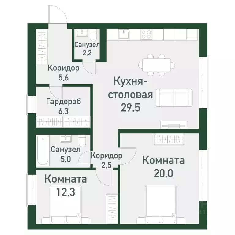 2-к кв. Челябинская область, Челябинский городской округ, пос. ... - Фото 0
