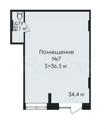Помещение свободного назначения 36.5м2 - Фото 0