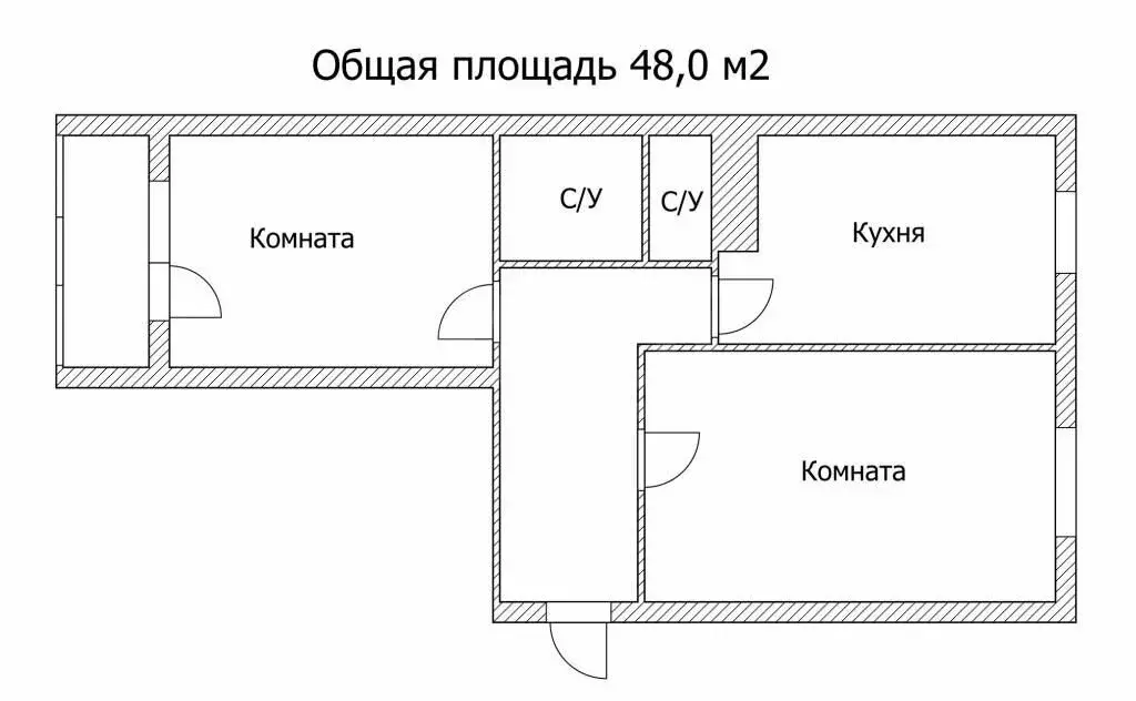 2-комнатная квартира: Вологда, улица Пугачёва, 87 (48 м) - Фото 1