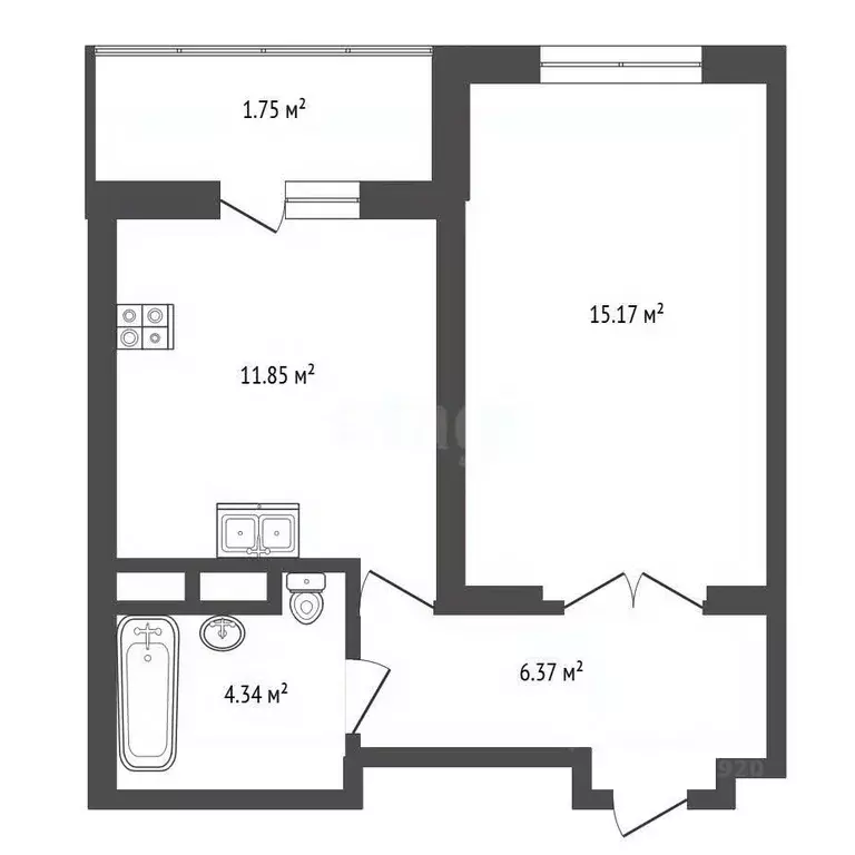1-к кв. Ярославская область, Ярославль ул. Академика Колмогорова, 26к2 ... - Фото 2