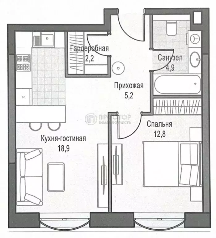 2-комнатная квартира: Москва, улица Академика Королёва, 21 (43.8 м) - Фото 1